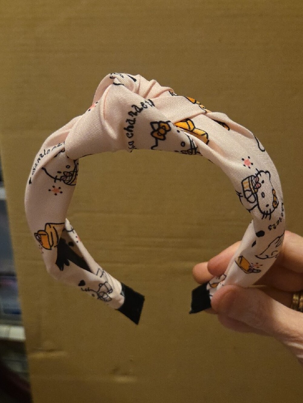 Hello Kitty Pink Patterned Knotted Headband